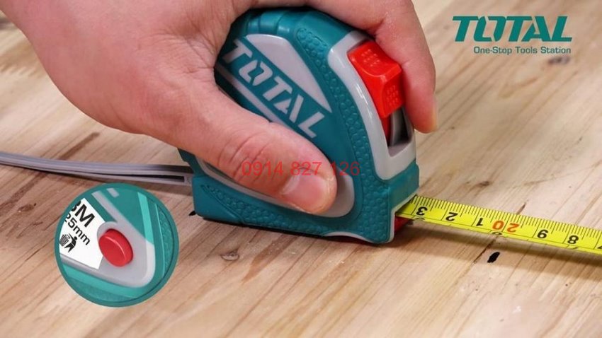 Thước cuộn thép nền vàng 19mm TOTAL TMT126351