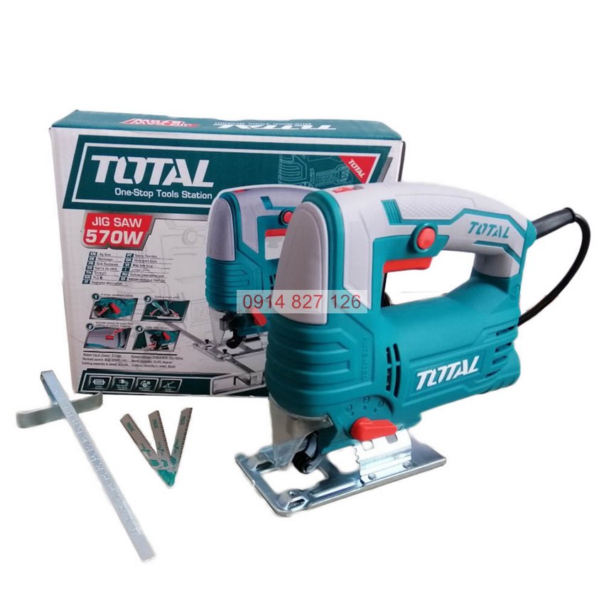 Máy cưa lọng Total TS206656, 570w tặng kèm 1 lưỡi cưa lọng, tốc độ không tải 800-3000 vòng/phút
