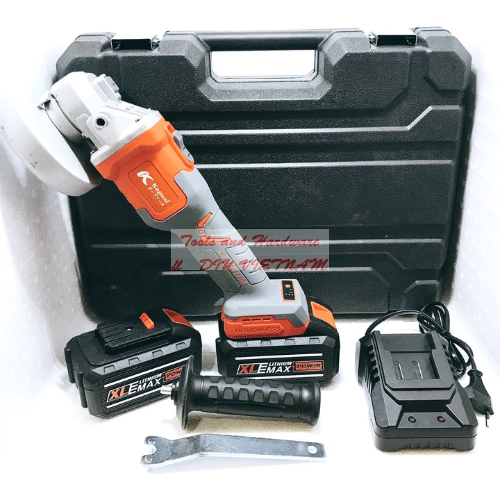 Máy mài góc,máy cắt hãng K-6886 KAPUSI, Không chổi than, Pin 10 cell 2000