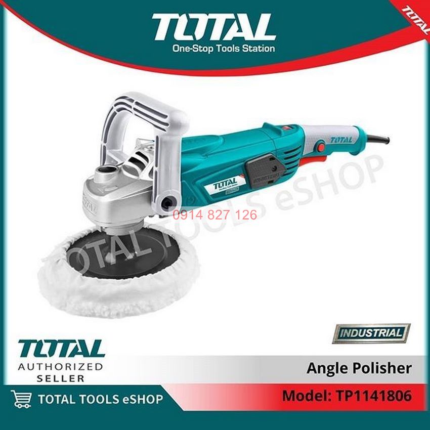Máy đánh bóng 1400W Total TP1141806-2 tương thích với các loại đĩa đánh bóng có đường kính 180mm