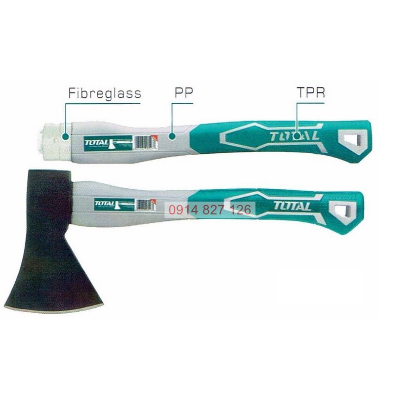 Rìu cán nhựa Total THT786006 búa rìu TOTAL đầu nặng 600g