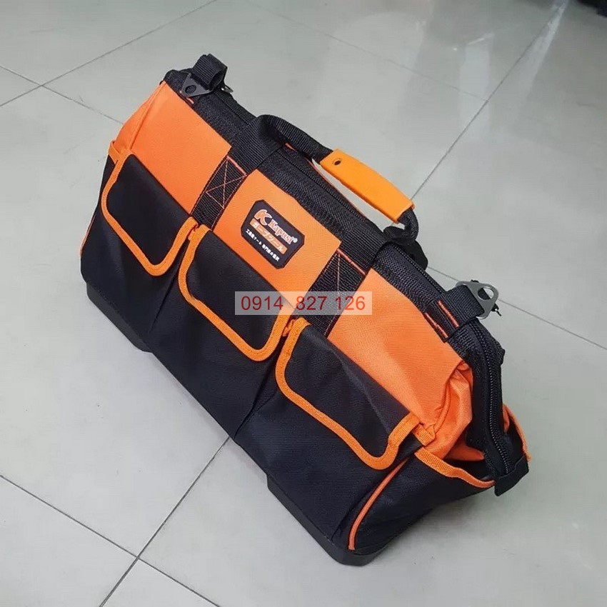 Túi đồ nghề KAPUSI Nhật Bản cỡ 38-43-51cm kèm 8 túi phụ, vải dù và đáy nhựa cứng