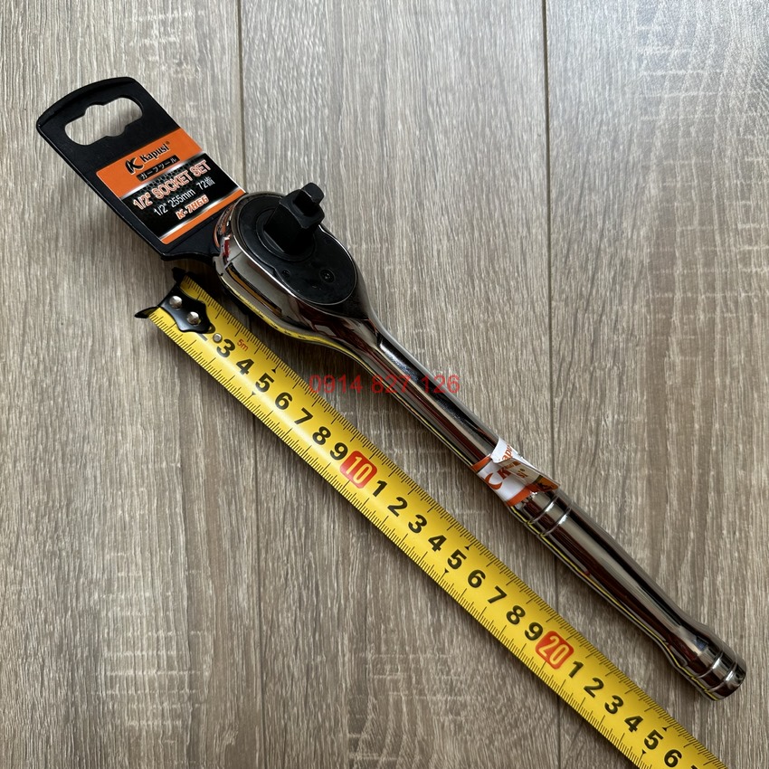 Cần siết tự động 3 trong 1 hệ 1/2, 3/8, 1/4 inch K-7872 hãng KAPUSI , dài 25cm, Chất thép CR-V