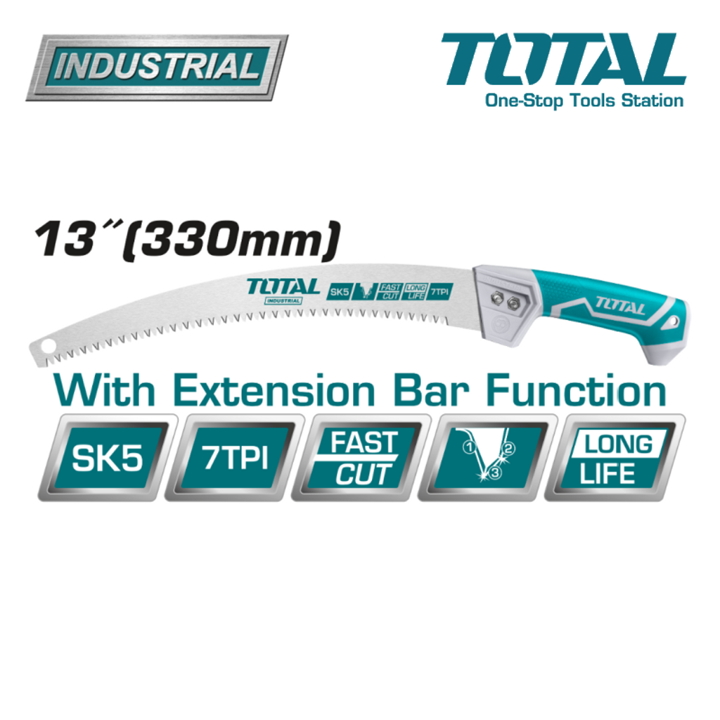Cưa cành cầm tay lưỡi cong 13inch TOTAL THT5113306 siêu sắc bén, chống cong gãy, rỉ sét