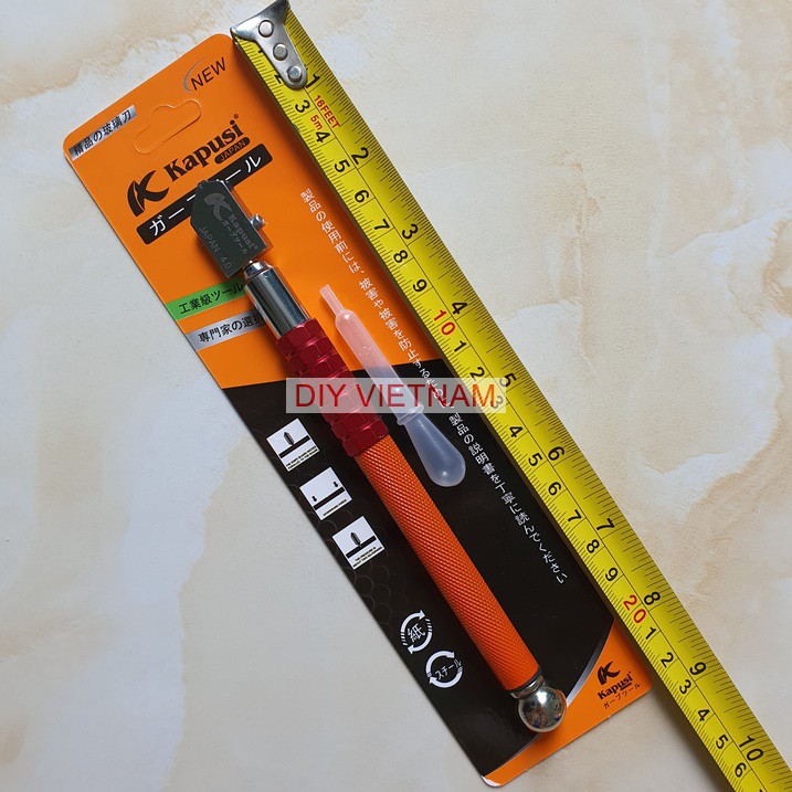 Dao cắt kính K-8737 KAPUSI 4.0MM , cán hợp kim cao cấp, dài 180mm, Cắt kính dày 2 - 19MM
