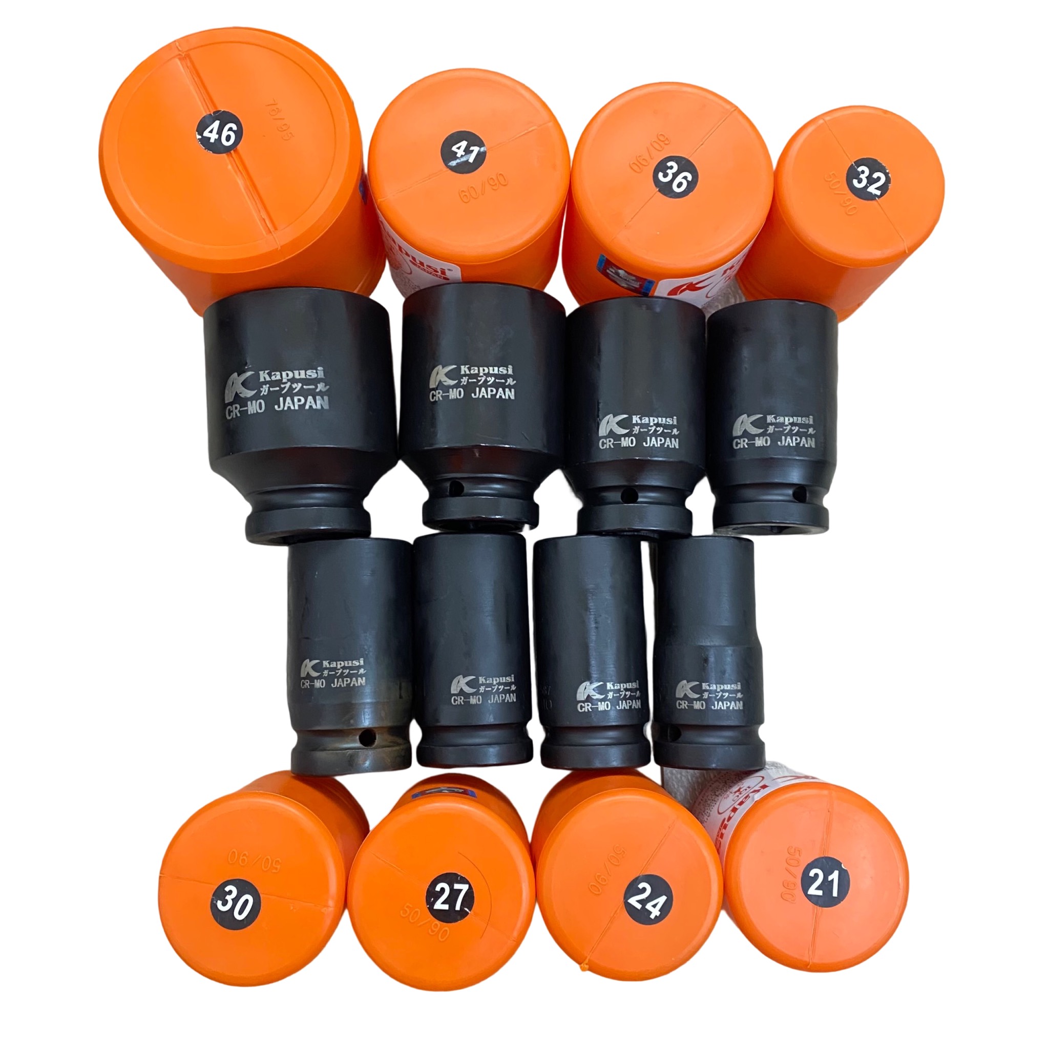 Bộ khẩu đen KAPUSI hệ 3/4 inch (193mm) thép đen CR-Mo cỡ từ 21-46mm