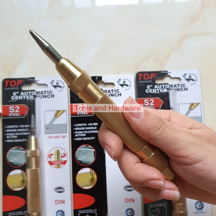 Đục lấy dấu tự động 15cm hãng TOP (Bút lấy dấu tự động 6 icnh), Lấy tâm lỗ, Dung cu lay tam lo