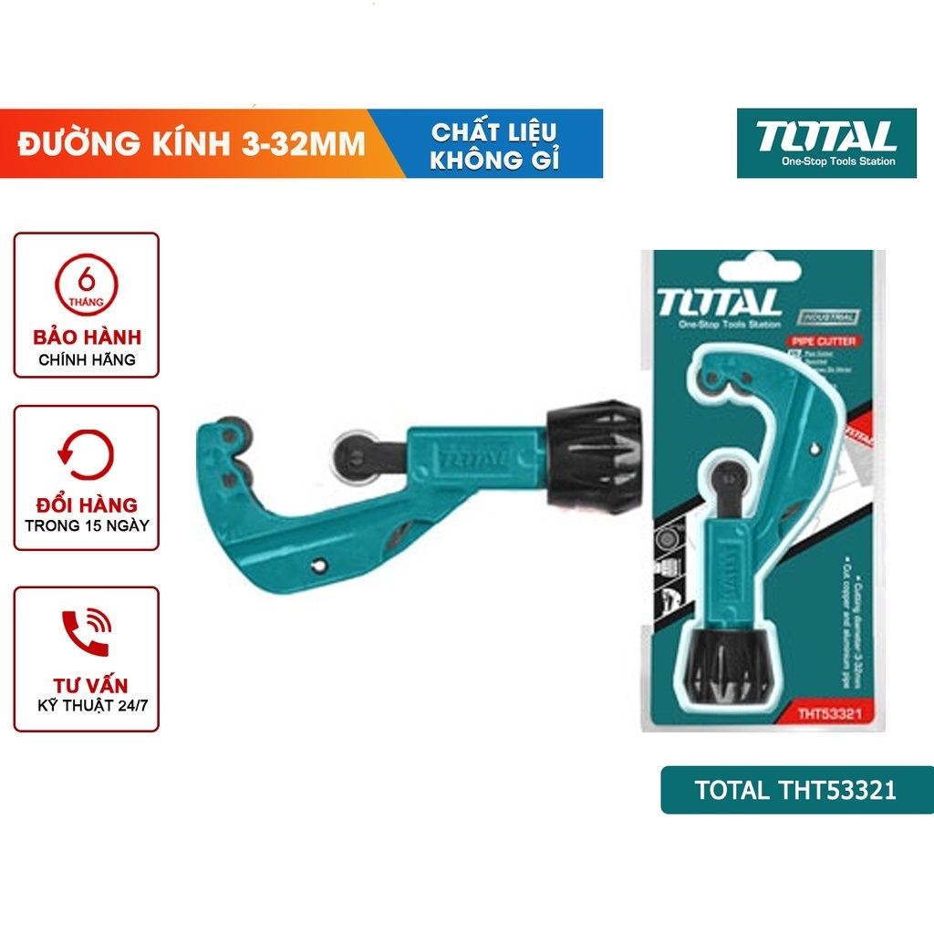 Dao cắt ống đồng và nhôm Total THT53321 dụng cụ cắt ống 178mm hợp kim cao cấp chống rỉ sét