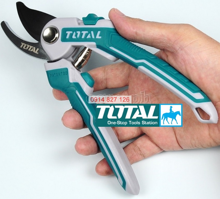Kéo cắt tỉa cây TOTAL THT0601 dài 220mm, tay cầm cán cao su, lưỡi thép carbon siêu bén