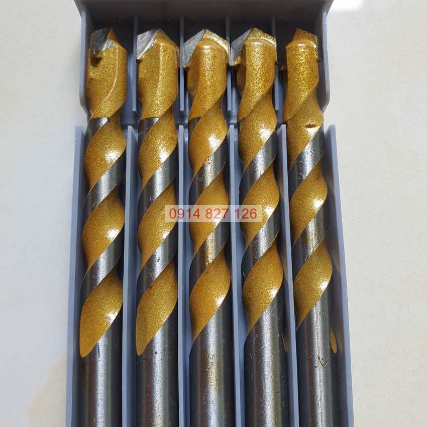 Hộp mũi khoan đa năng KAPUSI màu vàng 2 cạnh phi 6mm, dài 10mm