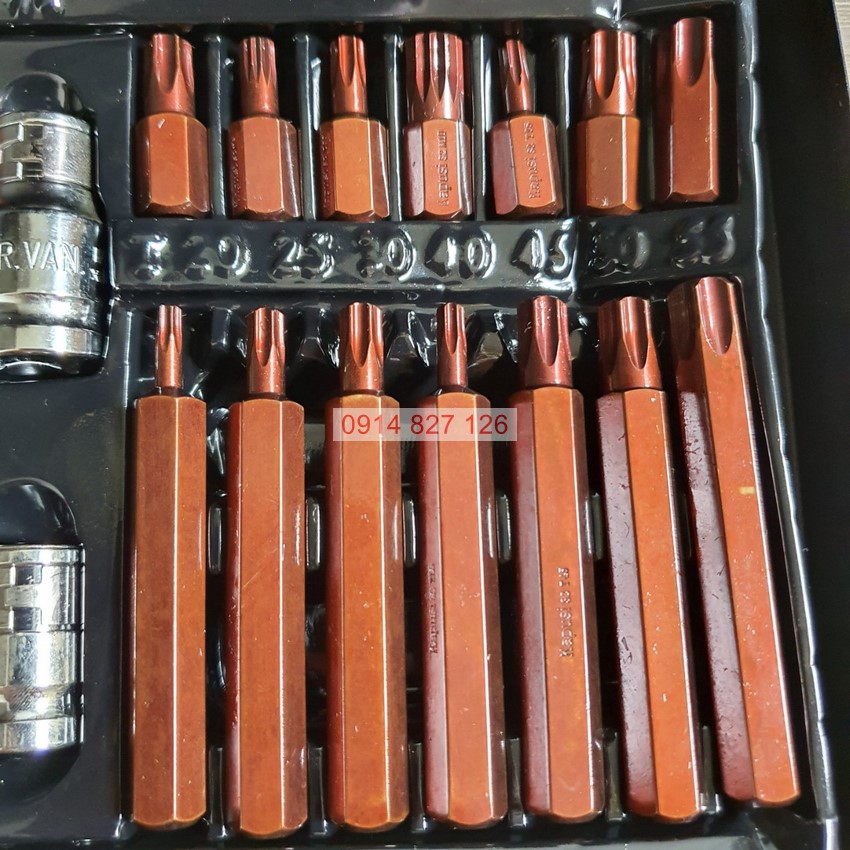 Bộ tuýp lục giác hoa thị 40 chi tiết K-7259  Kapusi, đựng trong hộp thép sơn tĩnh điện