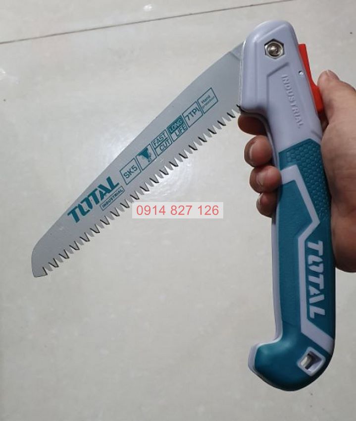 Cưa cành cầm tay dạng xếp TOTAL THFSW1806 7inch, sắc bén, lưỡi cưa SK5, chống cong gãy