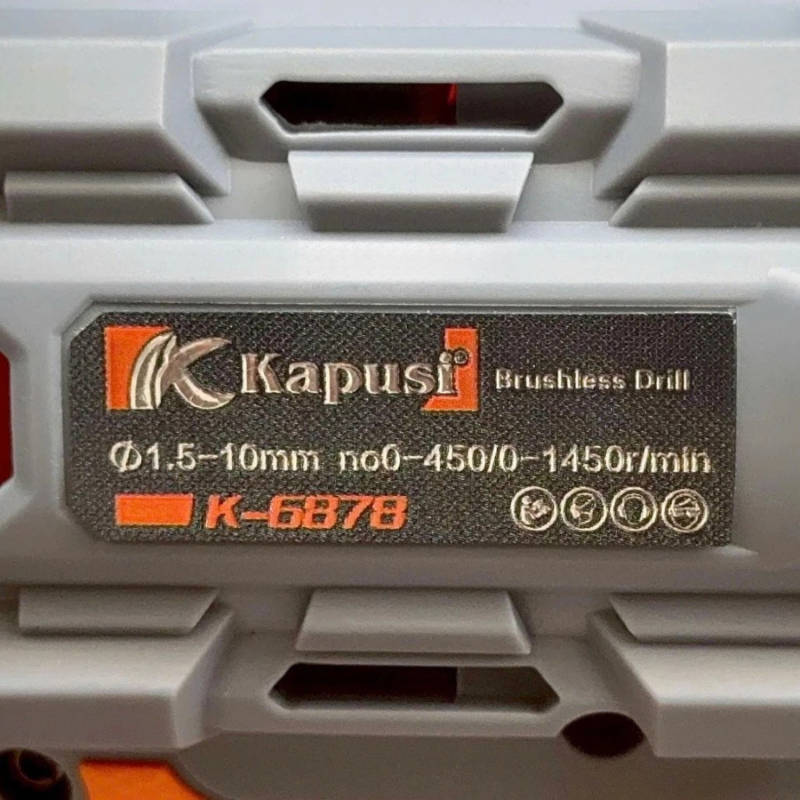 Máy Khoan Pin Kapusi K6878 21V Động Cơ Không Chổi Than Brushless - Lực Siết 85N.m Đầu Kẹp Kim Loại 10mm Khóa Trục, BH12T