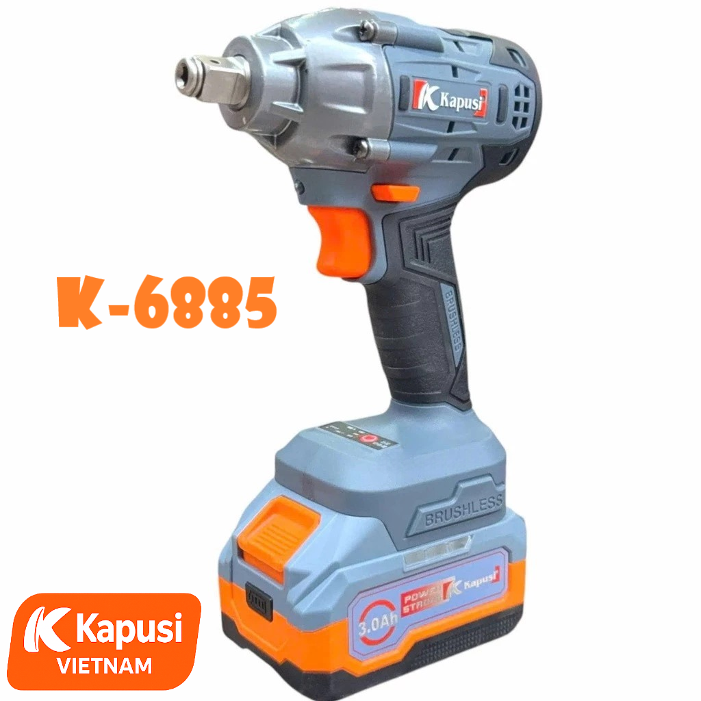 Máy Siết Bu Lông Dùng Pin 21V Kapusi K-6885 Động Cơ Không Chổi Than - Máy Bắn Ốc Lực Siết 450N.m Khỏe Khoắn, BH 12 tháng