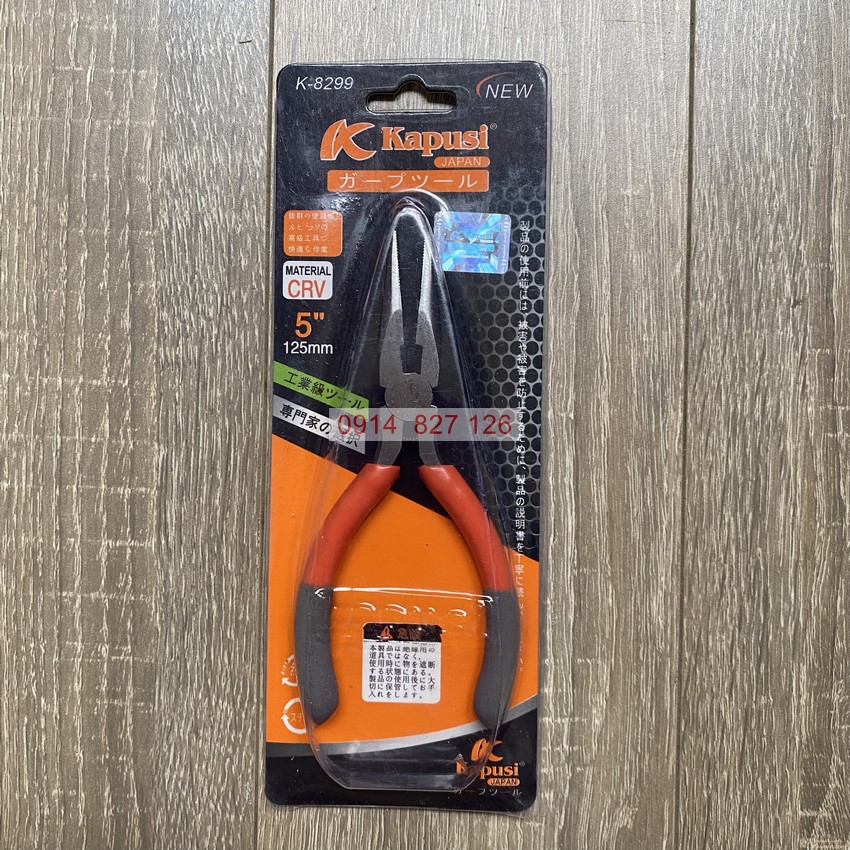 Kìm điện, kìm nhọn, kìm cắt KAPUSI K-8299 cỡ 5inch-125mm cao cấp