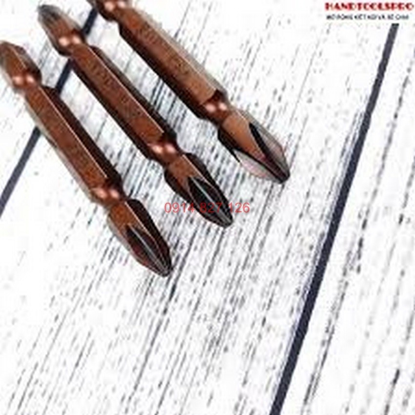 Bộ mũi vít thép PH 65mm Kapusi K-7172, 2 đầu 4 cạnh, thân lục giáp 6.35mm, thép chống gỉ