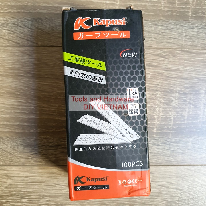 Hộp 10 lưỡi dao rọc giấy thay thế hãng Kapusi Nhật Bản cao cấp