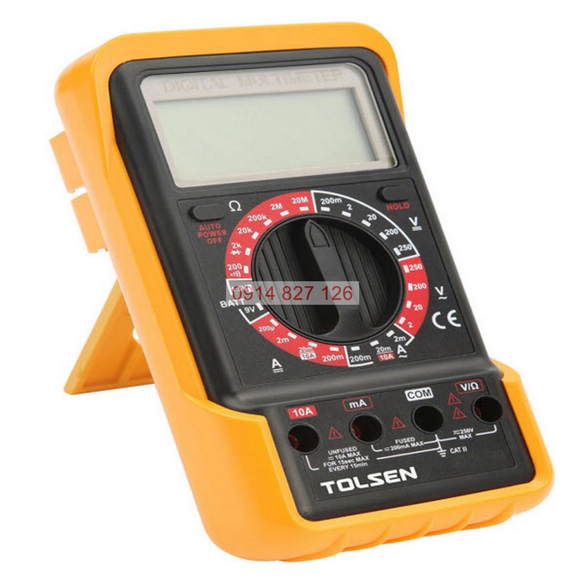 Đồng hồ đo điện vạn năng TOLSEN 38031, nguồn điện: 1,5V; 9V; IEC-61010