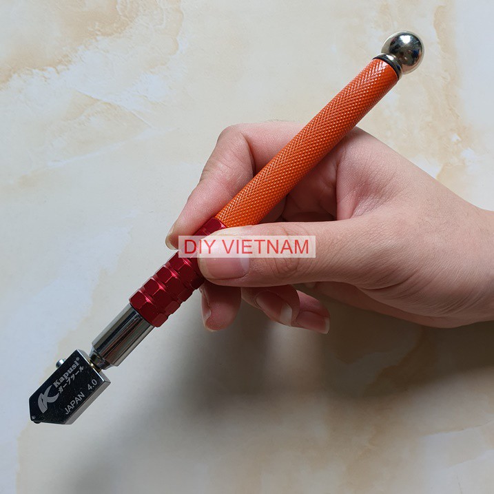 Dao cắt kính K-8737 KAPUSI 4.0MM , cán hợp kim cao cấp, dài 180mm, Cắt kính dày 2 - 19MM