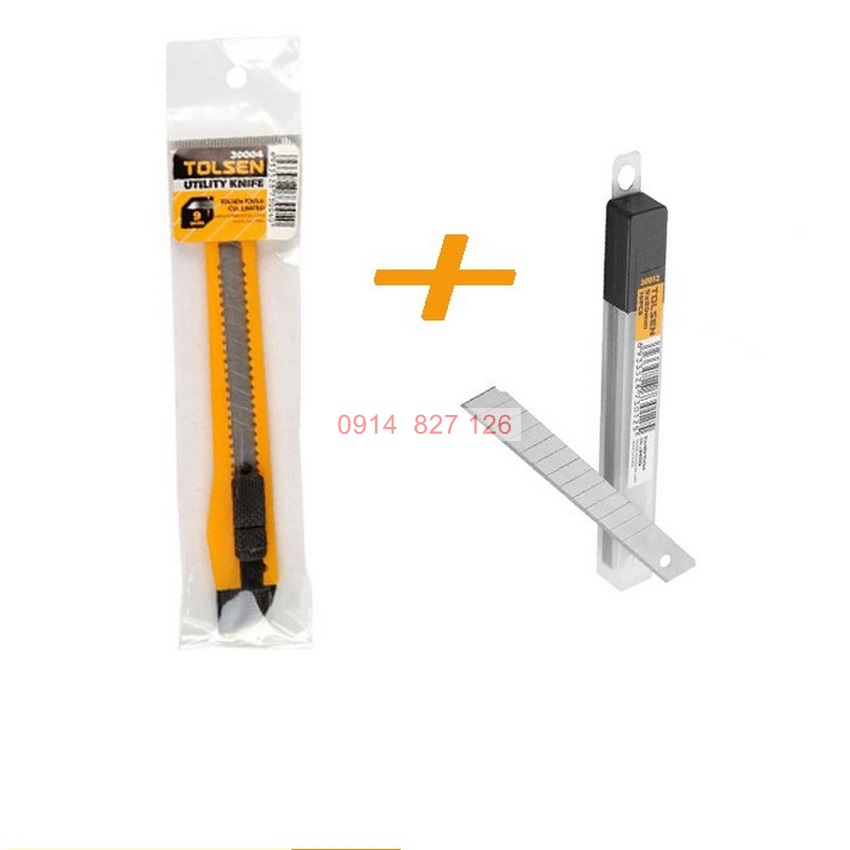 Dao rọc giấy mini đa năng 9x80mm TOLSEN 30004, lưỡi thép chống gỉ cao cấp
