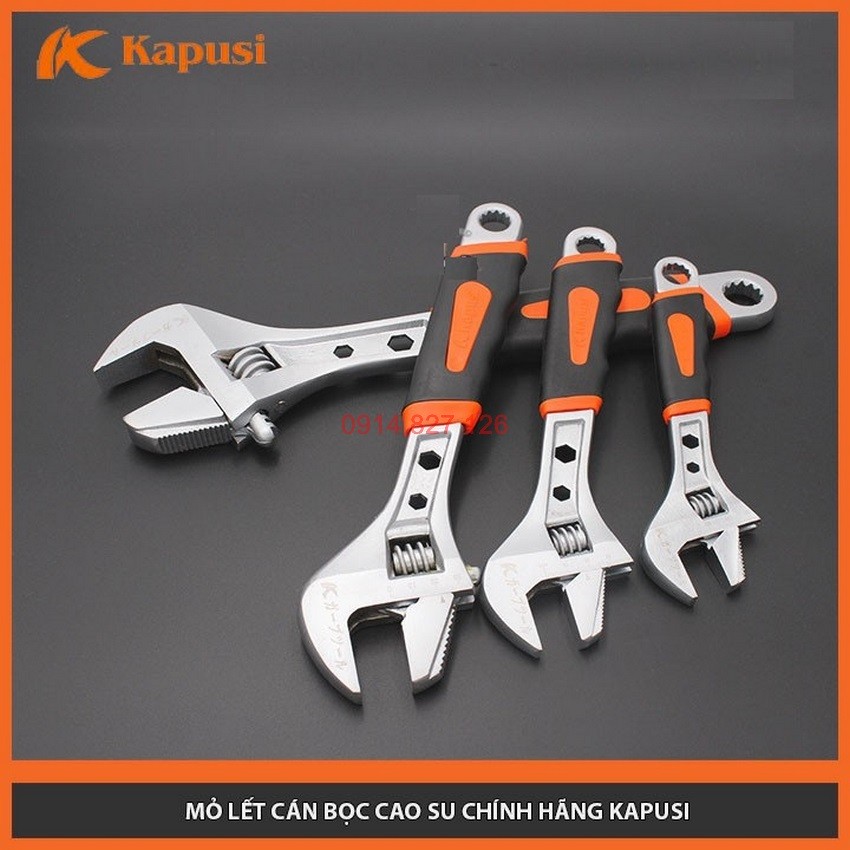 Mỏ lết bọc cao su cao cấp hãng Kapusi Nhật Bản đủ cỡ từ 8-10-12 inch
