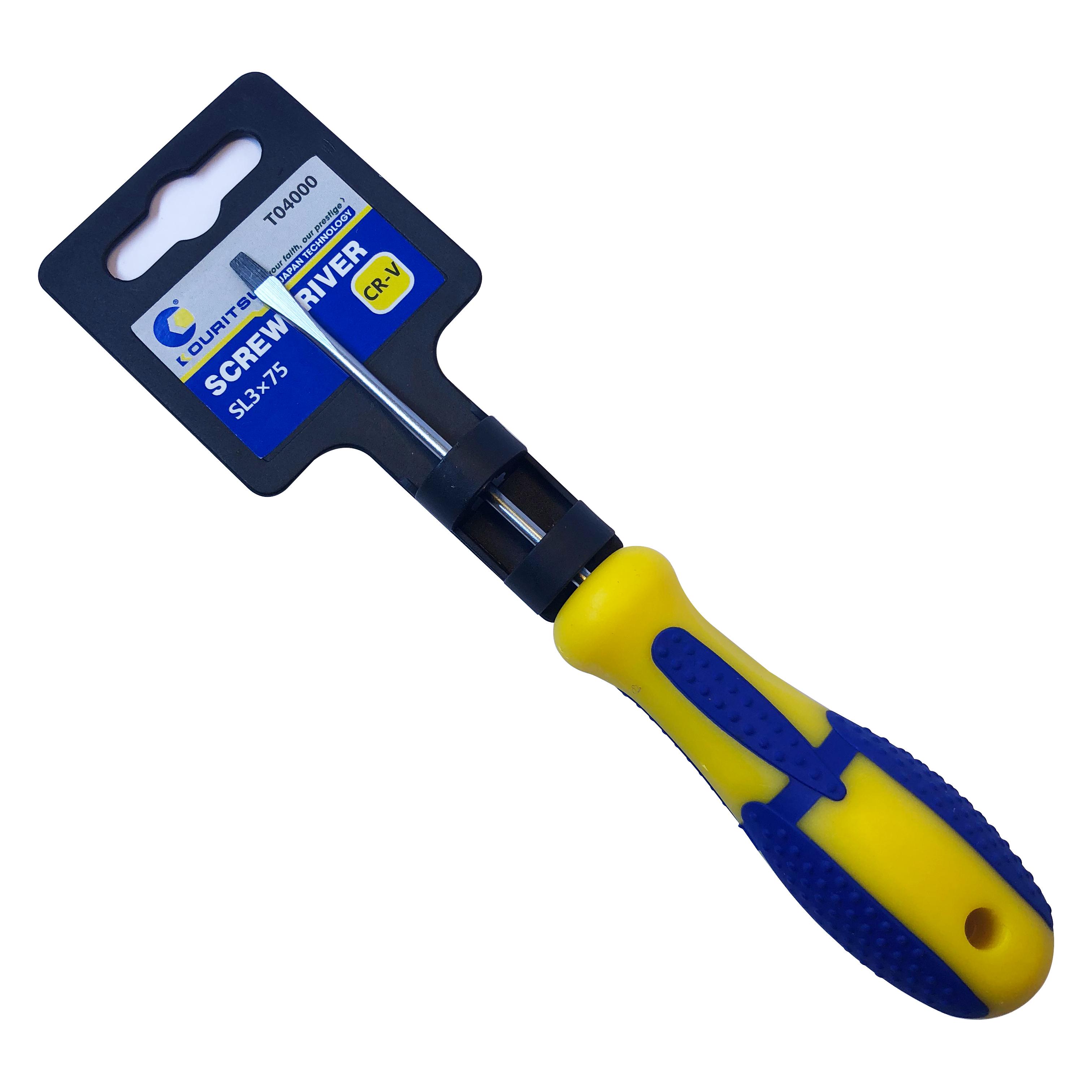 Tô Vít 2 Cạnh KOURITSU Thép Hợp Kim Cứng Cáp - Tua Vít Dẹp SL3 SL5 SL6 SL8 Nhiều Kích Thước Lựa Chọn, BH 12T