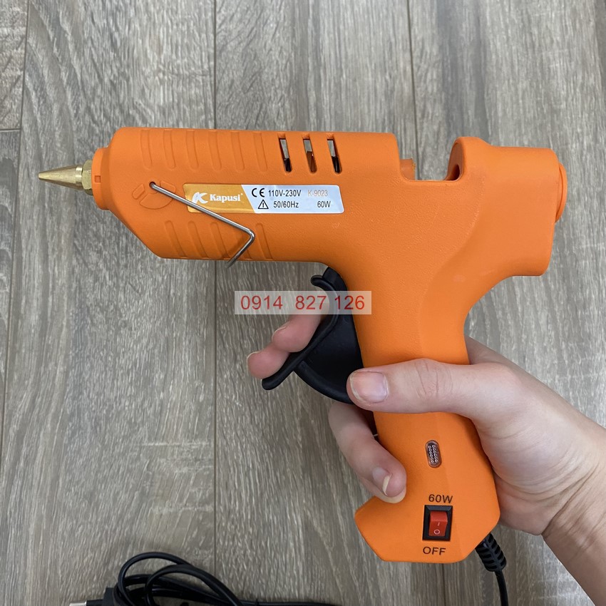 Súng bắn keo 60W KAPUSI K-9025, đầu kim loại chịu nhiệt