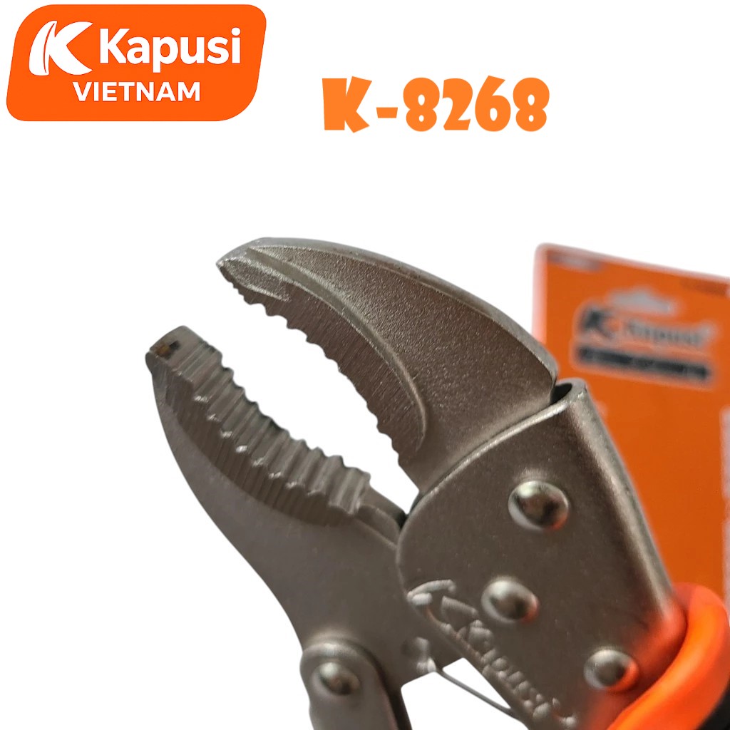 Kìm Chết Tay Bọc Nhựa Kapusi K-8268 10 Inch – Thép Cr-V Siêu Bền, Kẹp Chắc 20–65mm, Chống Gỉ, Bh 12 tháng