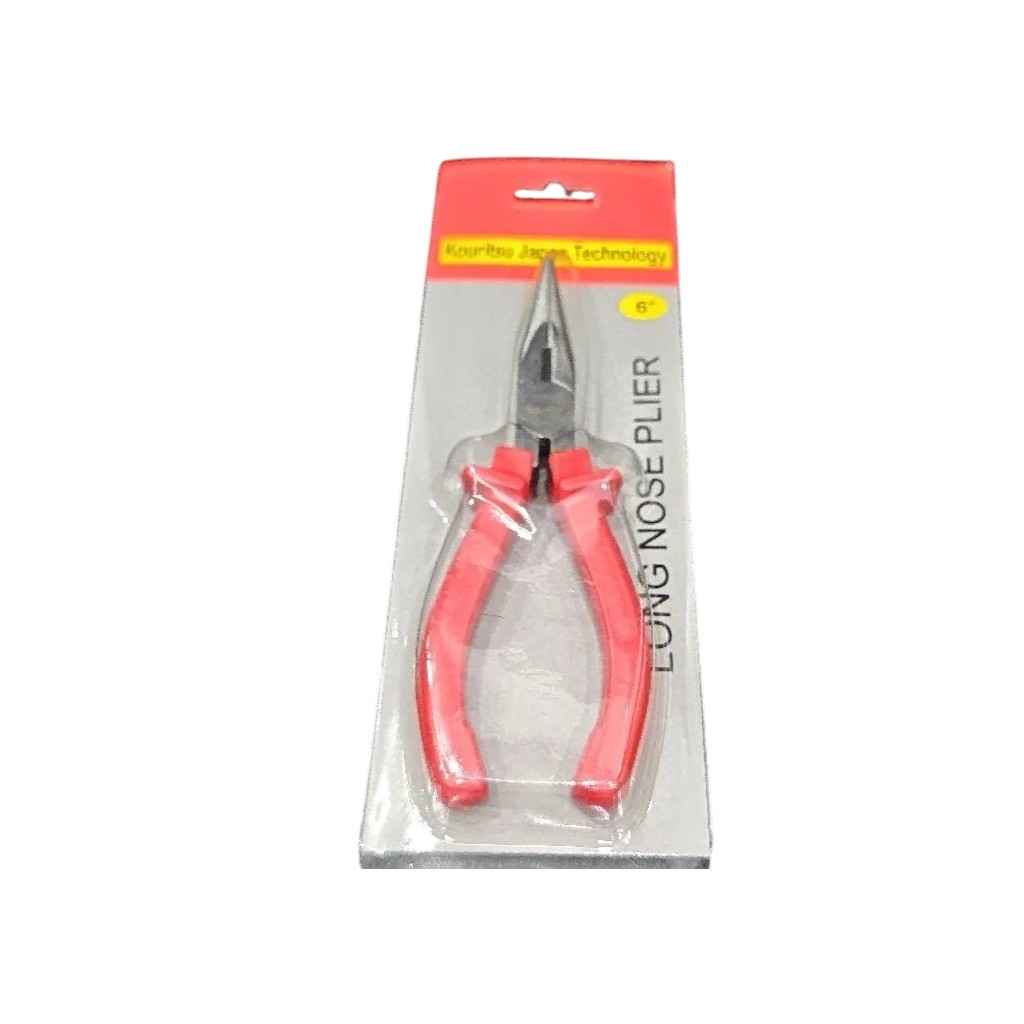 Kìm Mỏ Nhọn 6" KOURITSU LNP06-01 Chính Hãng - Kìm Nhọn Cầm Tay Mini Cán Bọc Cao Su Mềm Chống Trượt Luồn Khe Siêu Nhỏ