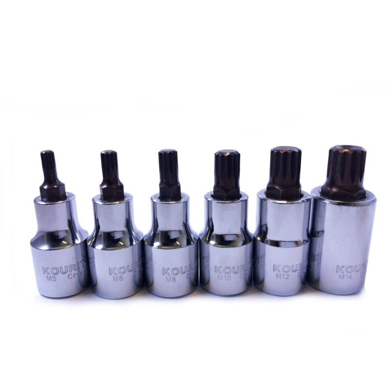 Đầu Khẩu Lục Giác Chân 1/2 Inch KOURITSU Thép Cr-V Cứng Cáp - Đầu Tuýp Lục Giác Đủ Cỡ Từ 4mm Đến 19mm, BH 12 tháng