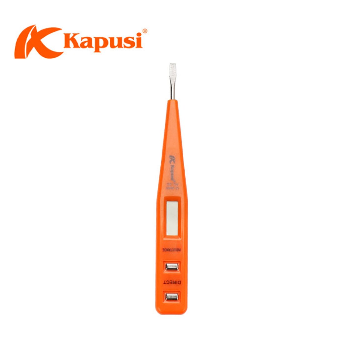 Bút Thử – Dò Điện Điện Tử Cam Mini Kapusi K-9061 – Màn LCD, Đèn Neon, Dải Đo 12–250V, BH 12 tháng