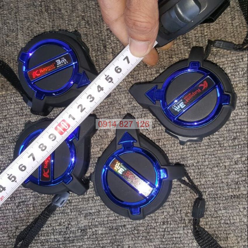 Thước rút hệ mét KAPUSI chống va đập, nền trắng, chống xước 3-5-7.5m (K-2663, K-2664, K-2665, K-2666)