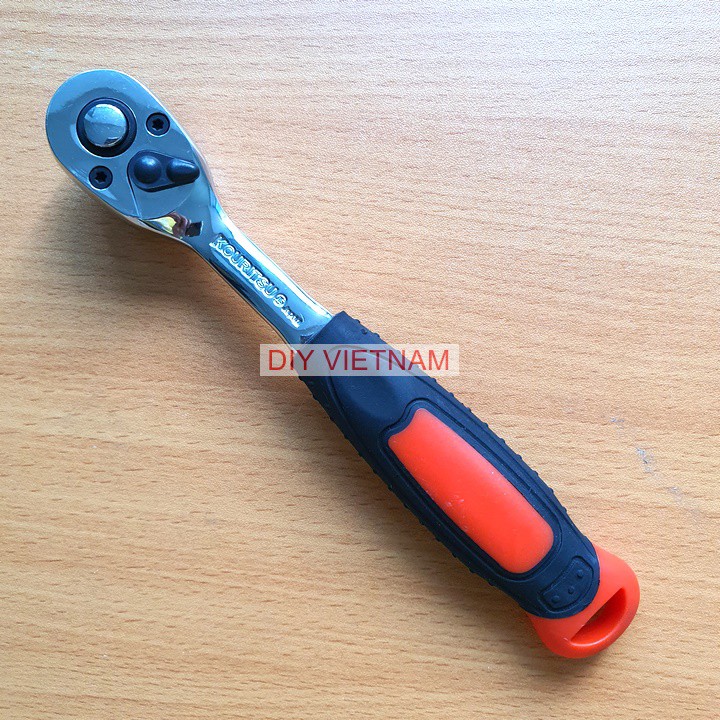 Cần Siết Tự Động KOURITSU 1/2 Inch Cán Cao Su - Tay Vặn Lắc Nhanh Đảo Chiều Cho Đầu Khẩu 1/2 Cho Thợ Sửa Xe