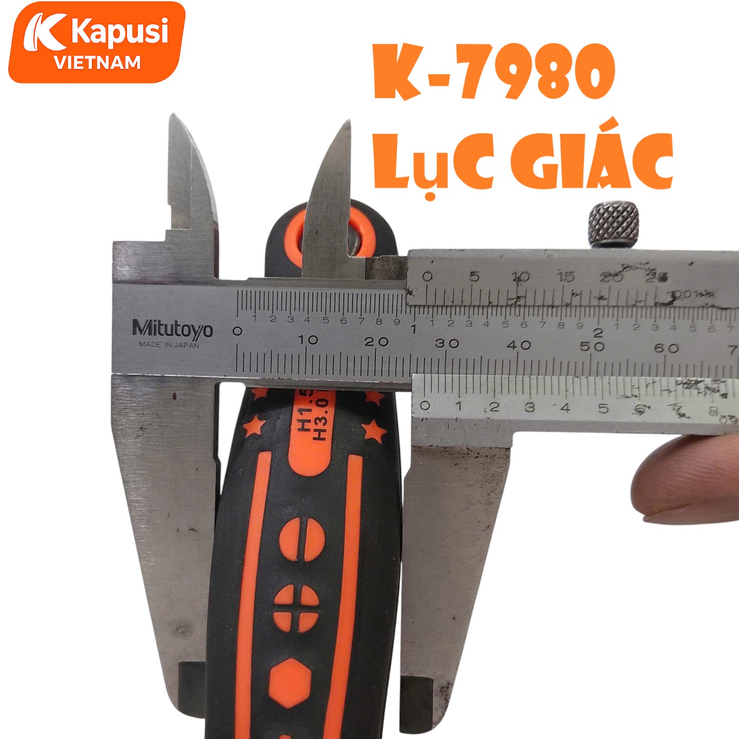 Bộ Lục Giác Xếp Hệ Mét 1.5-8mm Kapusi K-7980 - Dụng Cụ Vặn Lục Giác Đa Năng Thân Bọc Cao Su Chống Trượt Cao Cấp, BH 12T