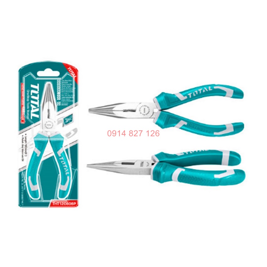 Kìm cắt mỏ nhọn dài TOTAL THT120606P 6inch kềm mỏ dài thép Cr-V siêu cứng chống rỉ sét