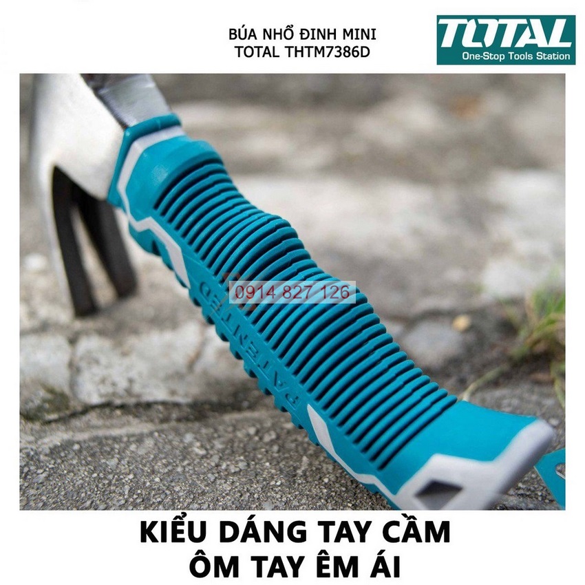 Búa nhổ đinh mini TOTAL THTM7386D trọng lượng 226g(8oz) chất liệu thép hợp kim cr-v