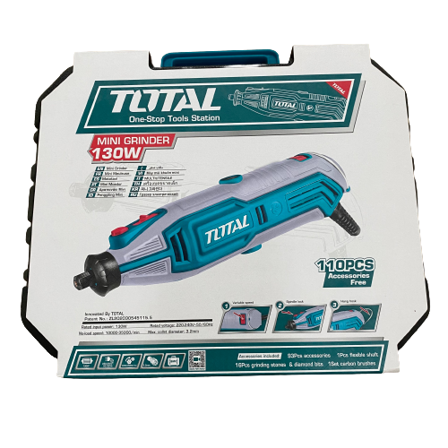 Máy mài khuôn mini 130W TOTAL TG513326, kích thước đầu kẹp 3.2mm đầy đủ linh kiện