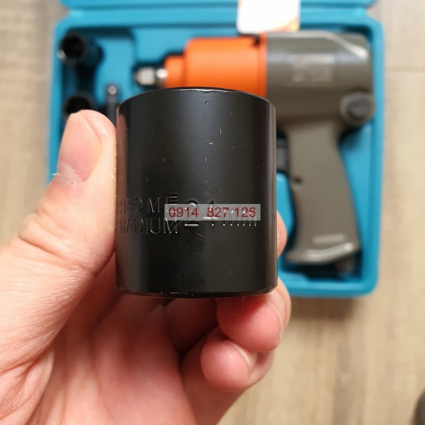 Bộ Máy bắn bulong kèm khẩu hãng WASAKI Nhật Bản 2 búa khí nén hệ 1/2 inch lực siết max 650Nm, BH 24 tháng diy-vietnam