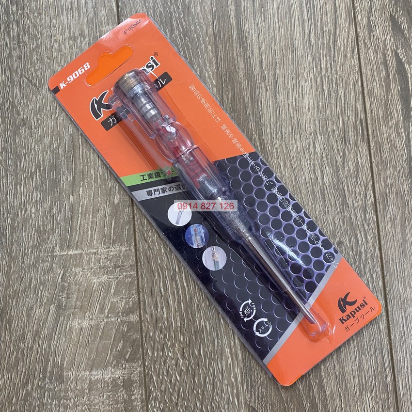 Bút thử điện cao cấp KAPUSI K-9068 kháng nước, nhựa trong suốt