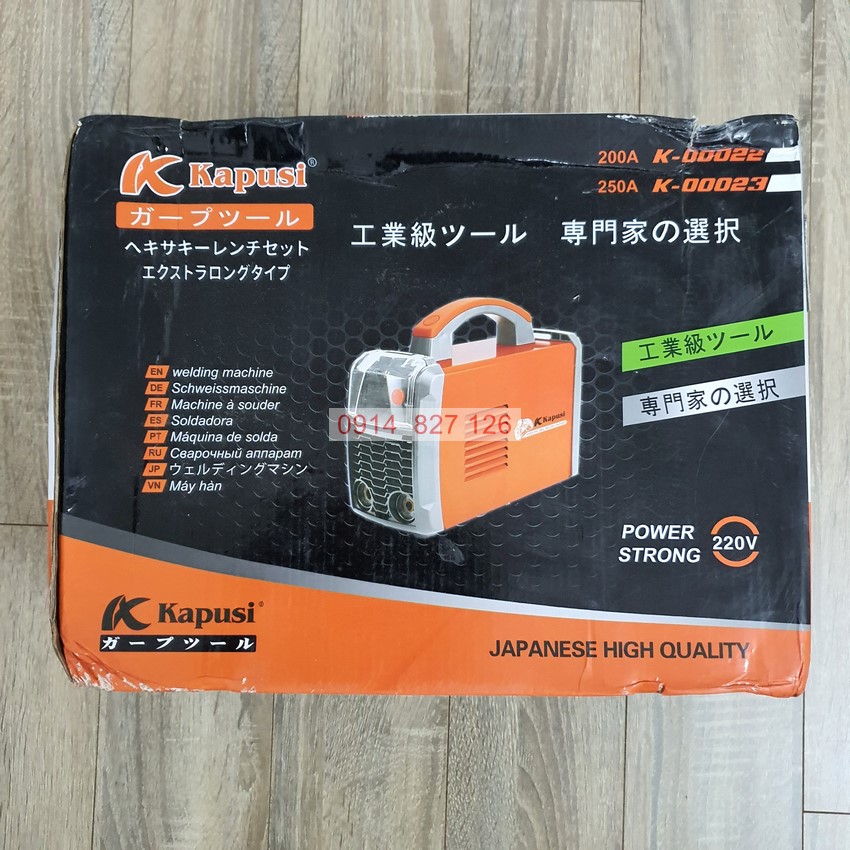 Máy hàn điện tử 250A KAPUSI K-00023, màn hình hiển thị thông số chống giật