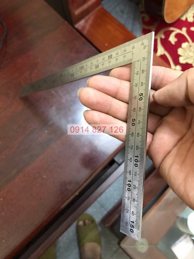 Thước ke góc 90 độ KAPUSI Nhật Bản 150x300mm, 250x500mm, nhôm cao cấp