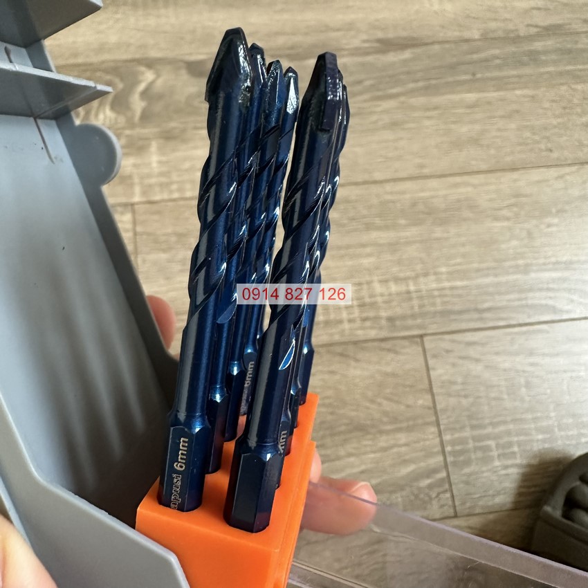 Bộ 10 mũi khoan đa năng chuôi lục giác KAPUSI K-3920, K-3921, K-3922, K-3923 cỡ 6-8-10-12mm thép đen siêu cứng