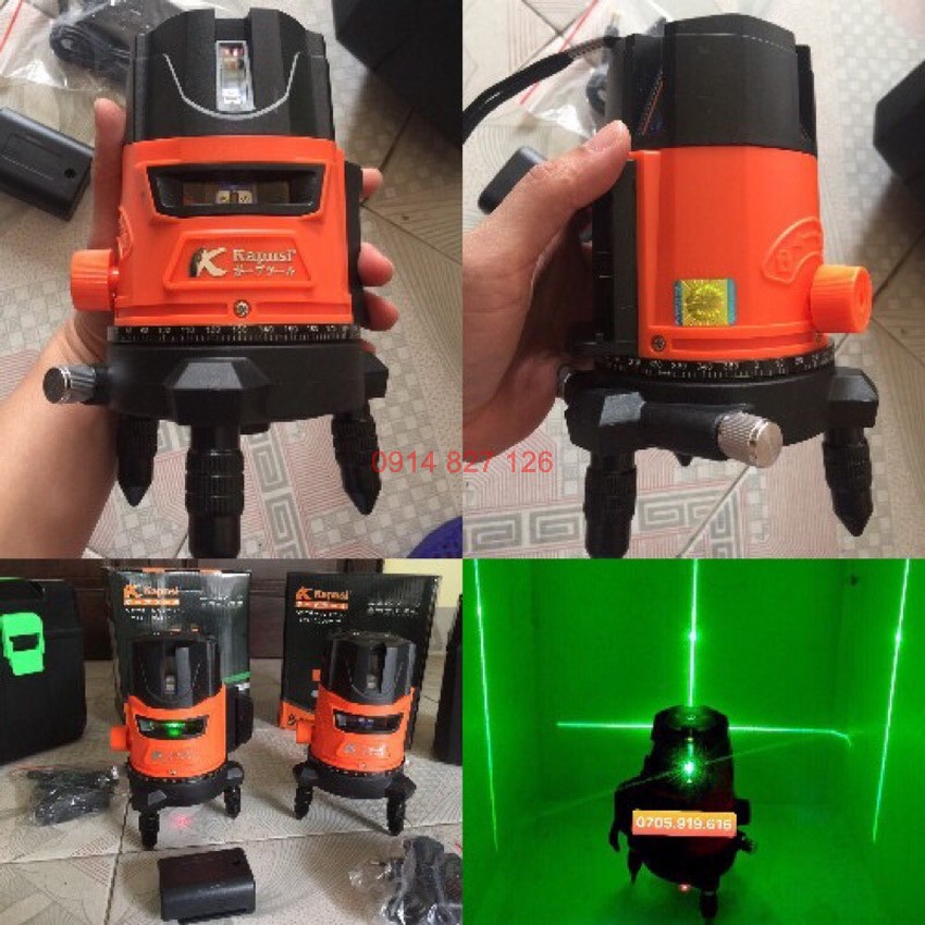Máy cân bằng lazer 5 tia xanh hộp đứng Kapusi Nhật Bản K-2633 (chính hãng)