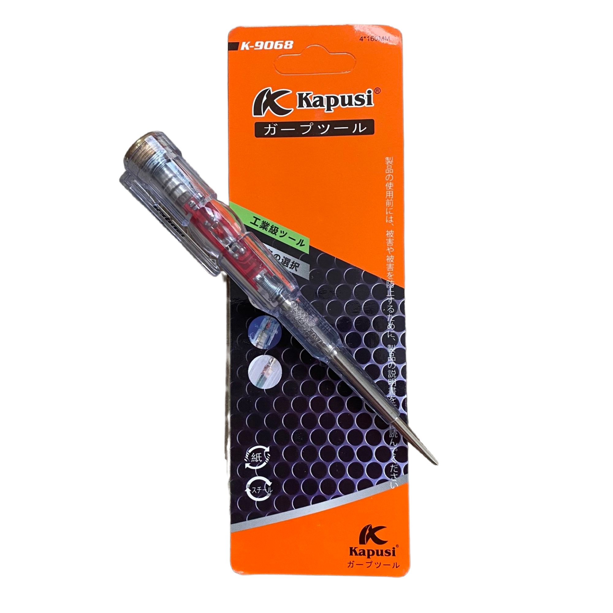 Bút thử điện cao cấp KAPUSI K-9068 kháng nước, nhựa trong suốt