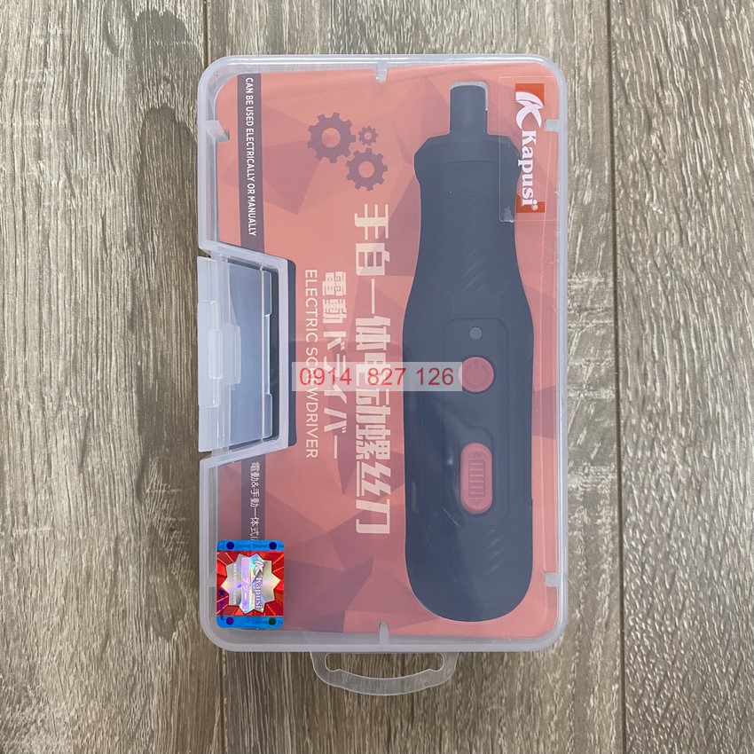 Bộ tua vít pin KAPUSI K-6222 20 đầu vít thay thế, pin sạc cao cấp cổng type C