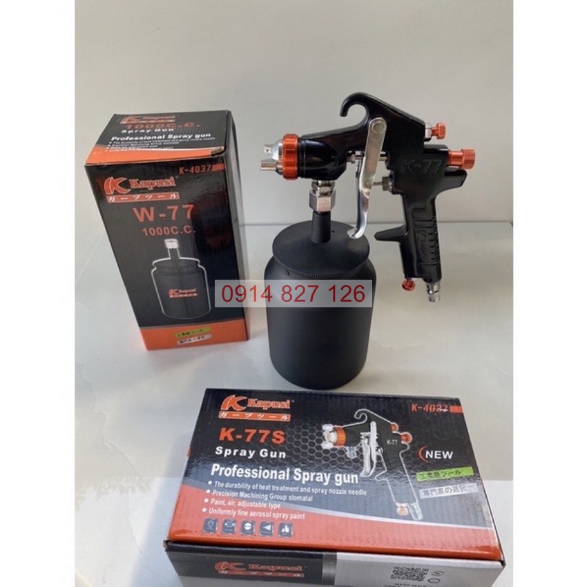 Súng phun sơn W77G 3.0 KAPUSI K-4038 bình dưới 1000CC