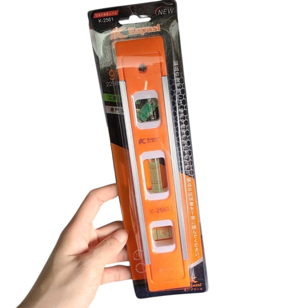 Thước Thủy Mini Kapusi K-2561 – Nhôm Cao Cấp, 3 Hạt Thủy, Đo Ngang Dọc Nghiêng Chính Xác, Bh 12 tháng