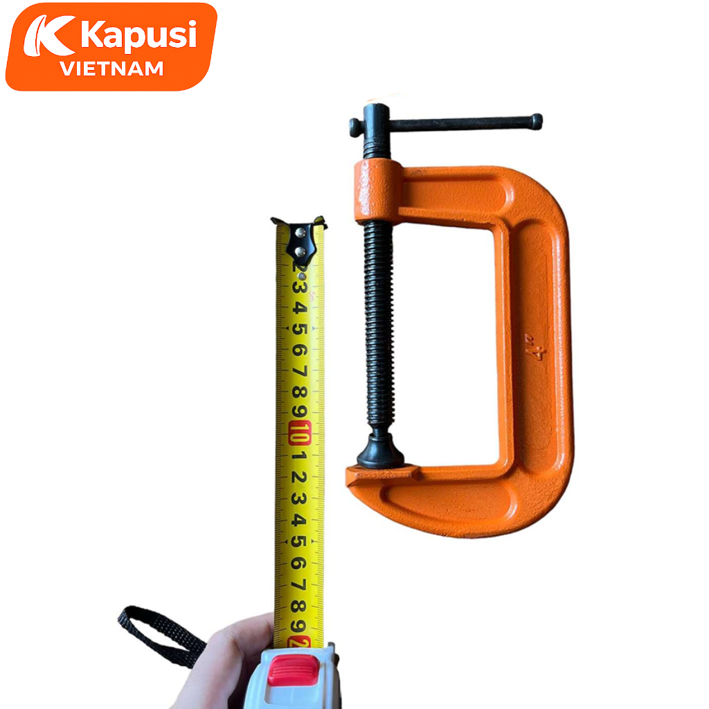 Cảo Chữ C Vam Kẹp Gỗ Cảo Kẹp Khung Cố Định Vật Liệu Kapusi Các Cỡ 2-3-4-5-6Inch Bằng Gang Cường Lực Siêu Bền BH 12 tháng