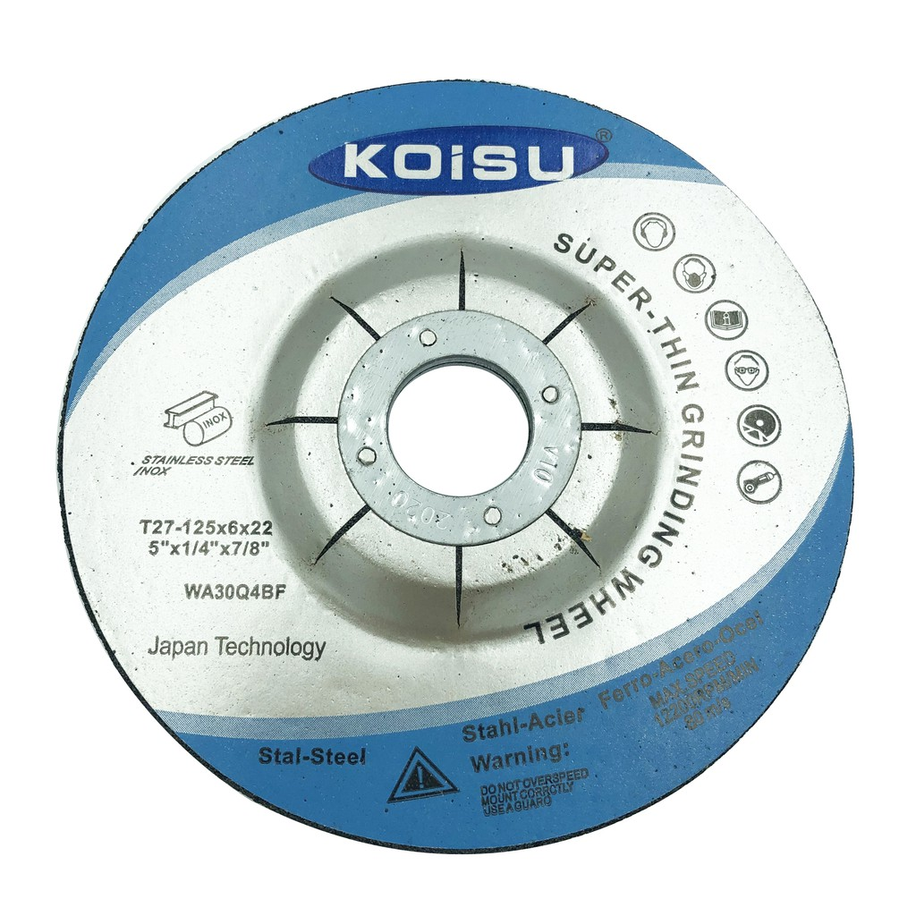 Đá Mài Sắt KOURITSU Dày 6mm Cao Cấp Chịu Lực Tốt Tốc Độ 12200 Vòng/Phút Cho Máy Mài Góc Đường Kính 100-125MM BH 12 tháng