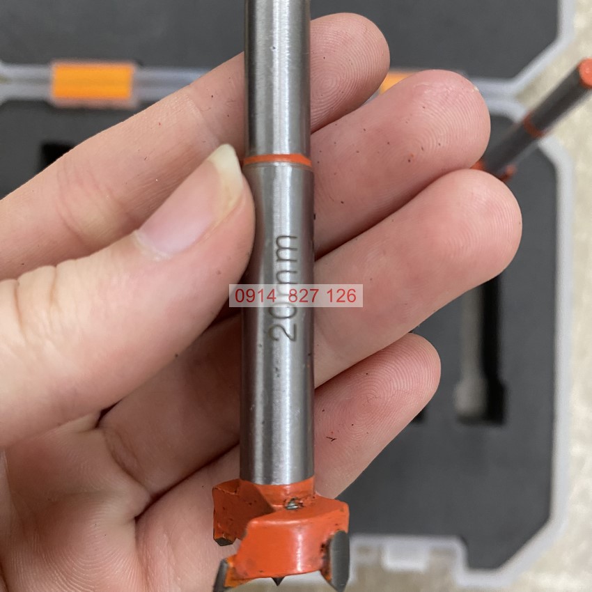 Bộ mũi khoét gỗ KAPUSI 5 chi tiết K-6280, cỡ từ 15-35mm thép carbon cứng và sắc bén